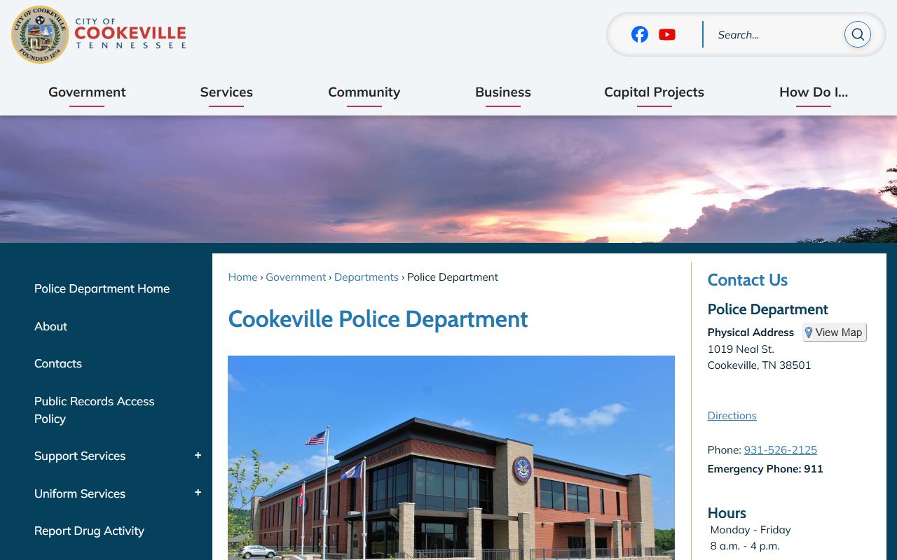 Cookeville Police Blotter police department page