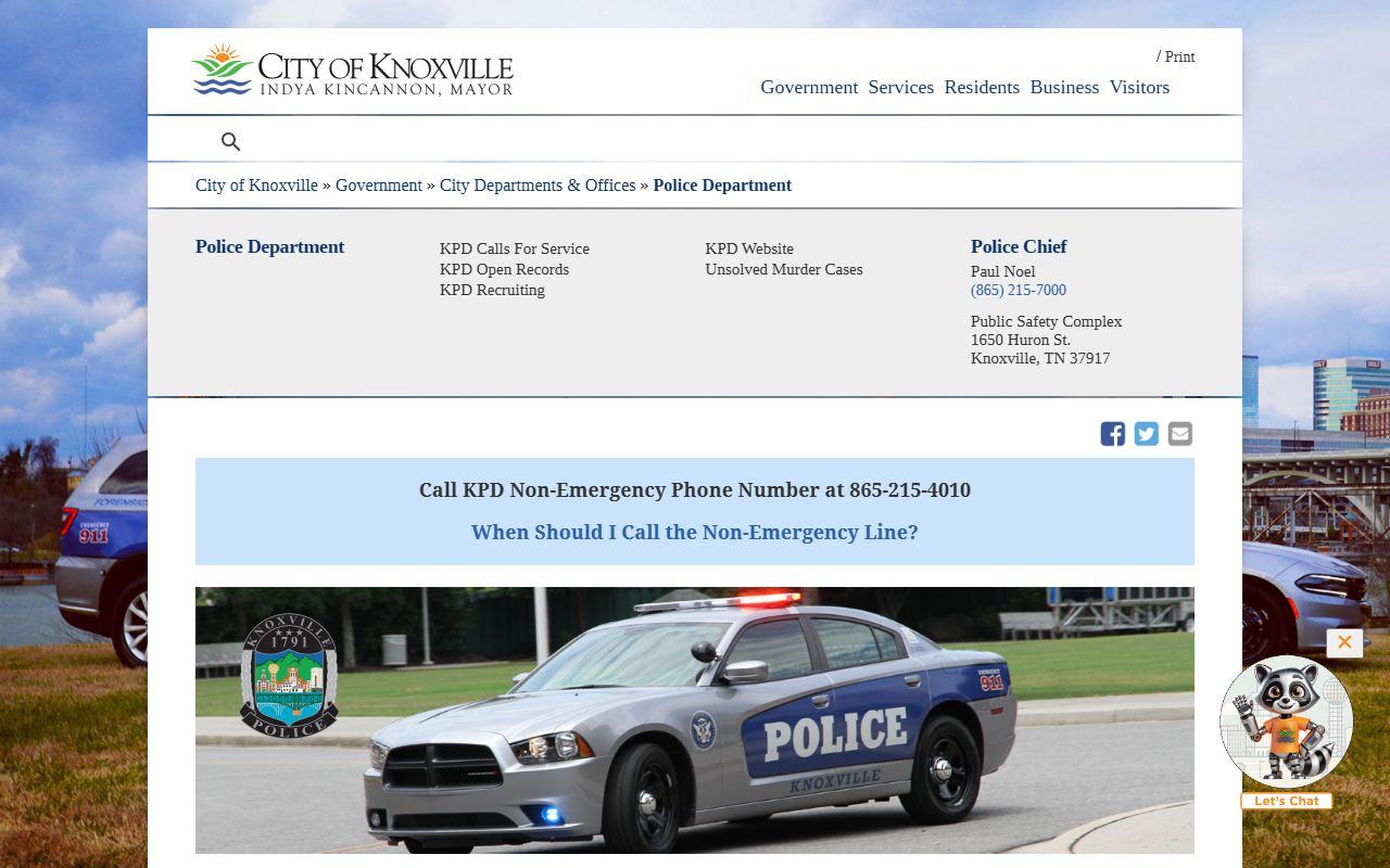 Knoxville Police Blotter police department page
