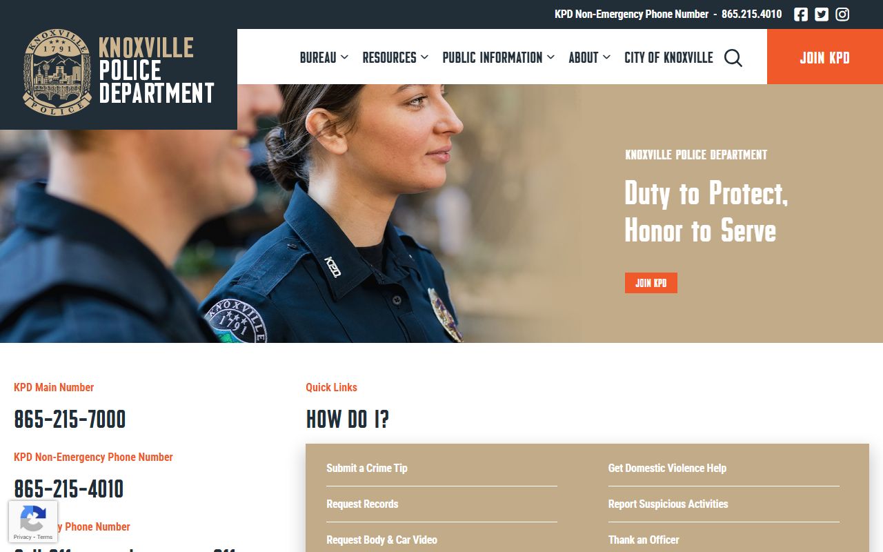 Knoxville Police Blotter police portal and records access