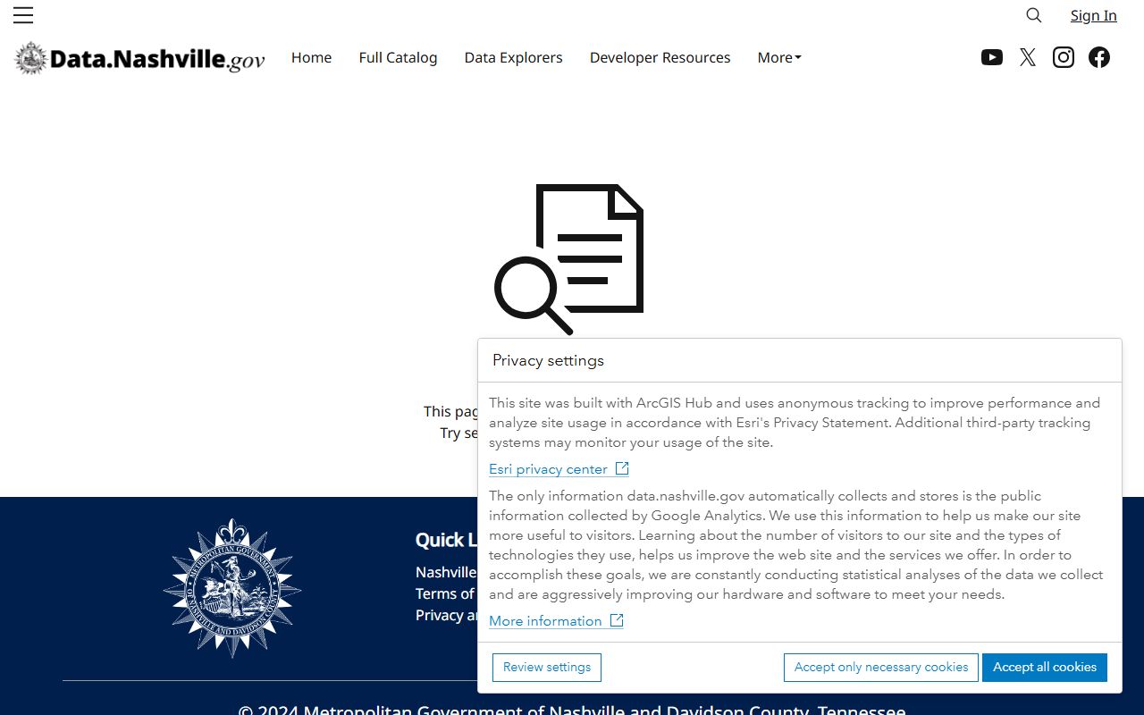 Nashville Police Blotter active dispatch data on the Nashville open data portal