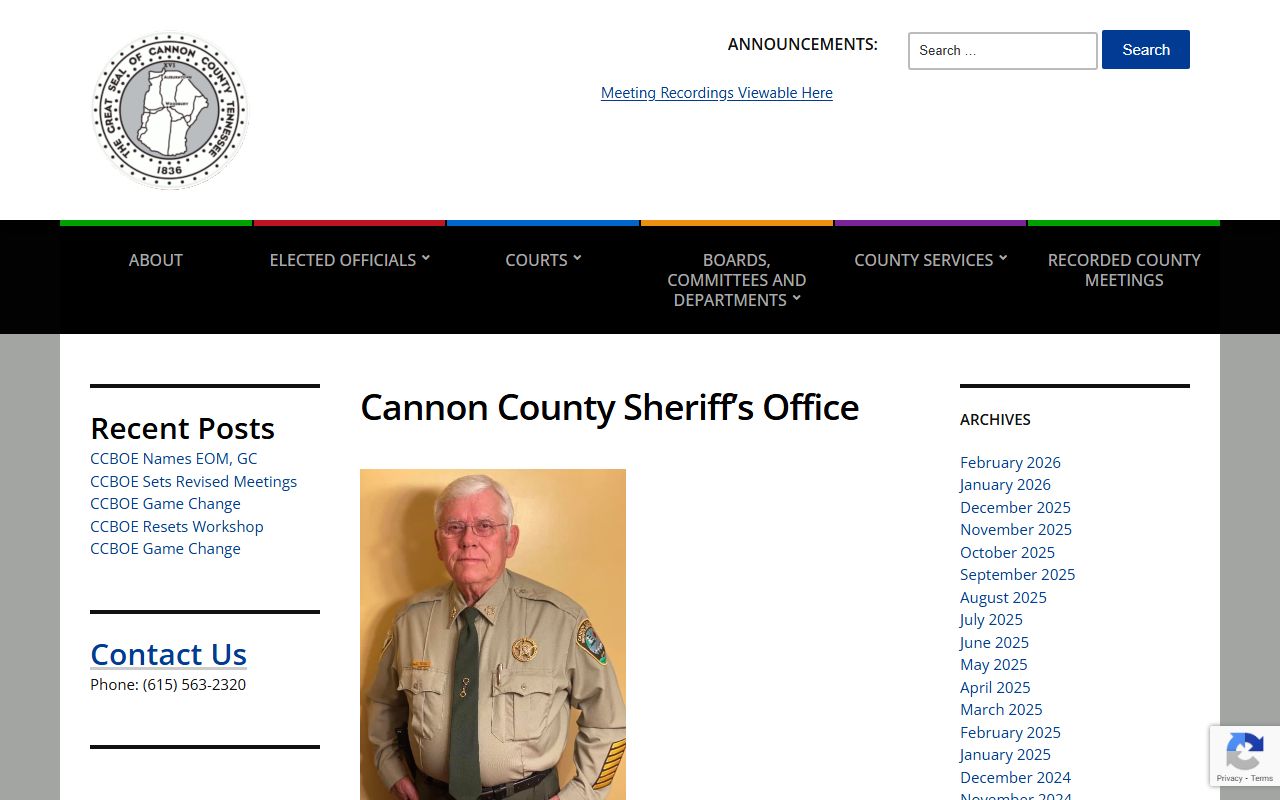Cannon County Police Blotter sheriff office page