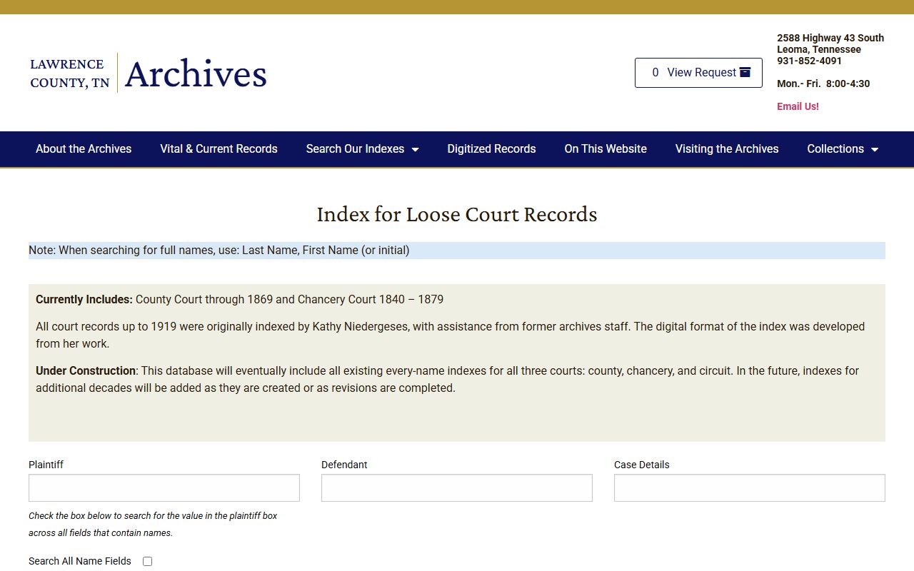 Lawrence County Police Blotter archives and court records page