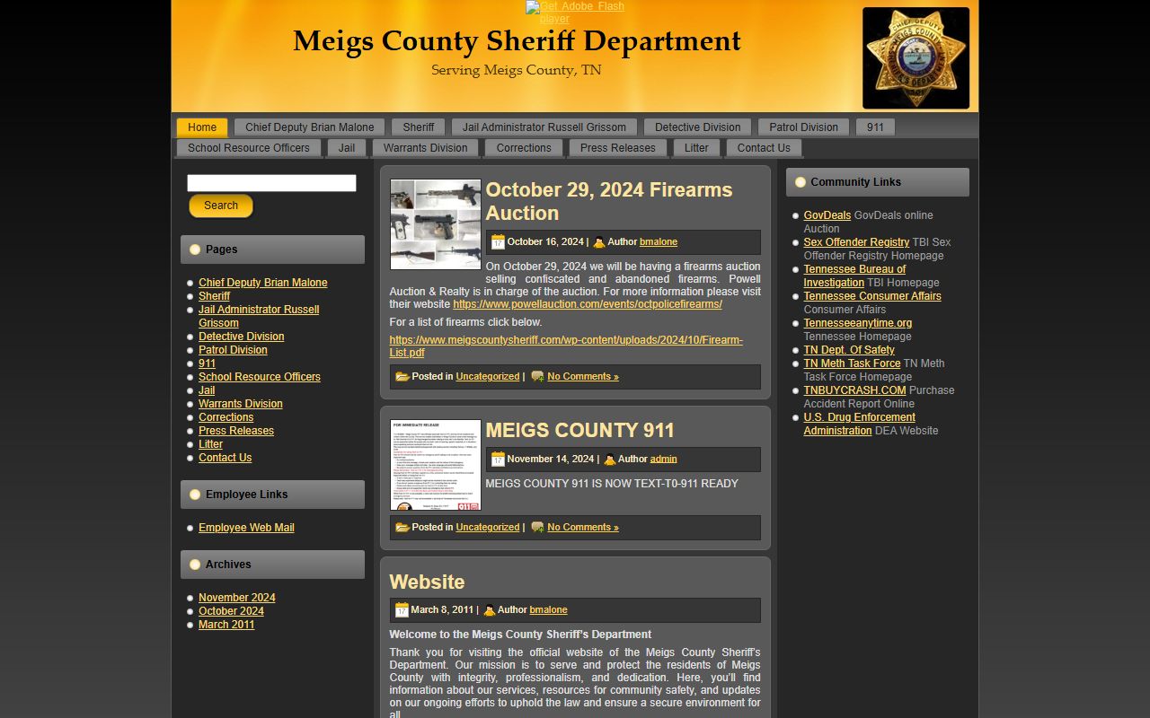 Meigs County Police Blotter sheriff office source