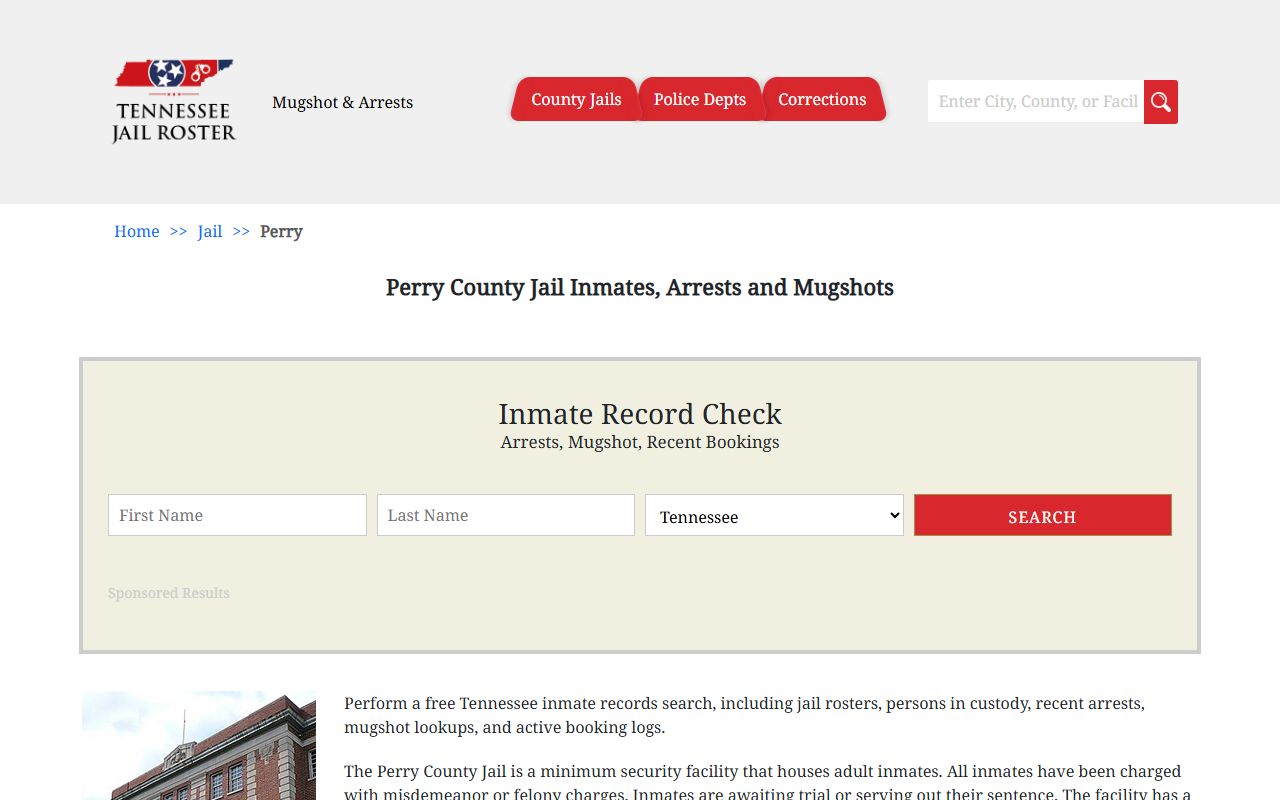 Perry County Police Blotter jail information resource