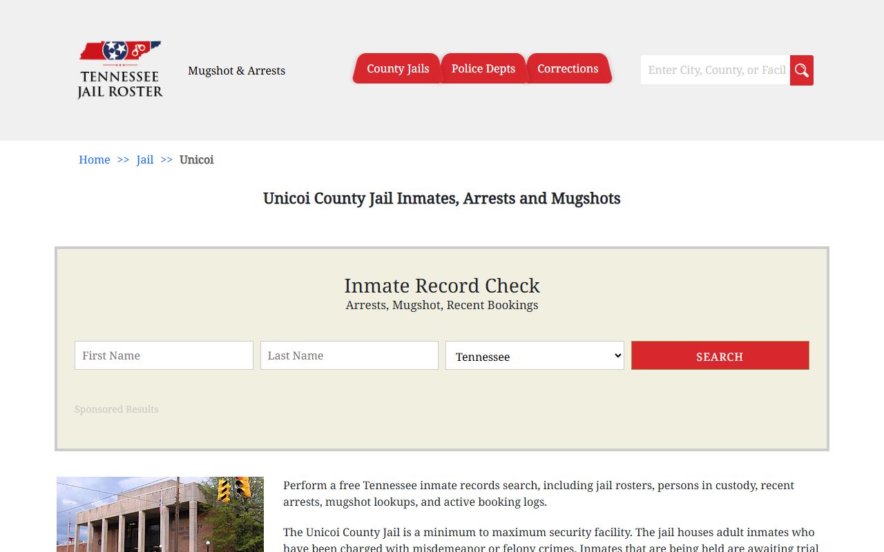 Unicoi County Police Blotter jail information source