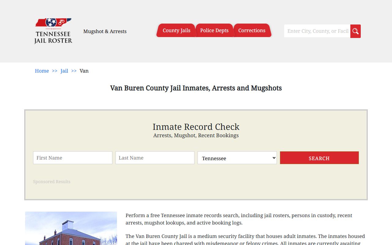 Van Buren County Police Blotter jail information source